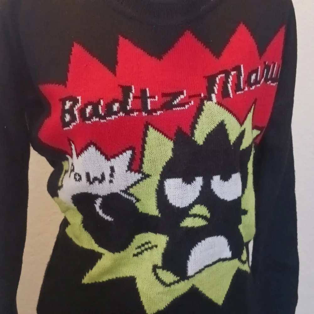 Badtz-Maru Black/red/green Sweater Size Small - Picture 2 of 6
